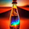 Glass Bottle Desert Diamond Painting
