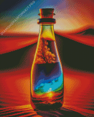 Glass Bottle Desert Diamond Painting