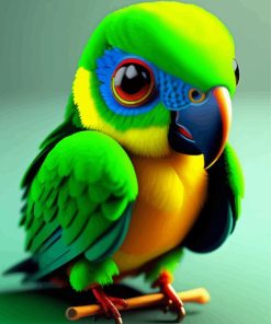 Green Parrot Diamond Painting