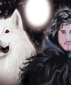 Jon Snow and Ghost GOT Diamond Painting