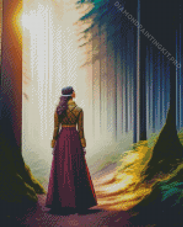 Lady In Forest Diamond Painting