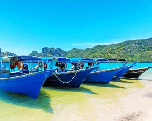 Langkawi Island Boats Diamond Painting