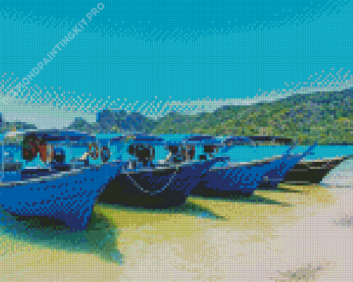 Langkawi Island Boats Diamond Painting