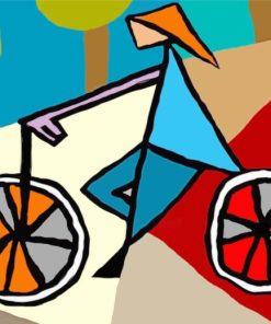 Man Riding a Bike Cubism Diamond Painting