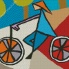 Man Riding a Bike Cubism Diamond Painting