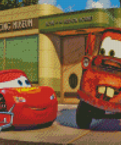 Mate and Lightning Mcqueen Diamond Painting