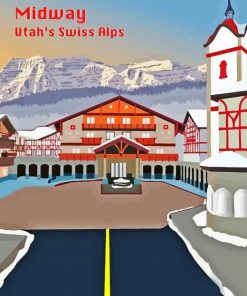 Midway Utahs Swiss Alps Poster Diamond Painting