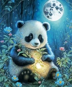 Panda Full Moon Diamond Painting