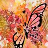 Peach Butterfly Art Diamond Painting