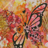 Peach Butterfly Art Diamond Painting