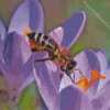 Purple Flower Bee Diamond Painting