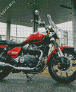 Red Royal Enfield Bullet Diamond Painting