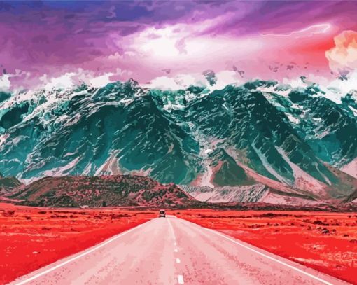 Road Mountains Diamond Painting