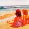 Sisters On Beach Summer Diamond Painting