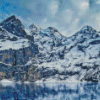 Snowy Kandersteg Mountain Diamond Painting