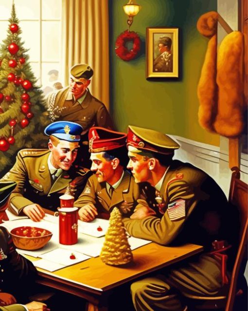 Soldiers Celebrating Christmas Diamond Painting