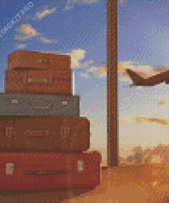 Travel Suitcases At The Airport Diamond Painting