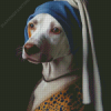 White Dog With A Pearl Earring Diamond Painting