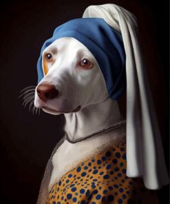 White Dog With A Pearl Earring Diamond Painting