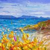 Yellow Flowers With Seascape Diamond Painting