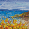 Yellow Flowers With Seascape Diamond Painting