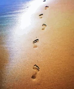 Footprints In Sand Diamond Painting