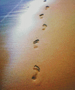 Footprints In Sand Diamond Painting