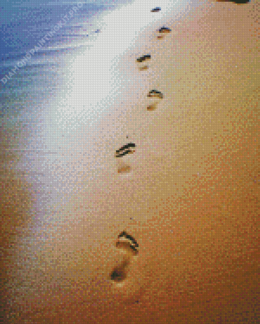 Footprints In Sand Diamond Painting
