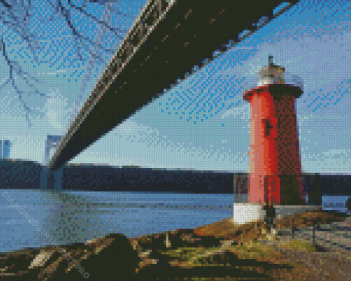 Red Lighthouse Diamond Painting