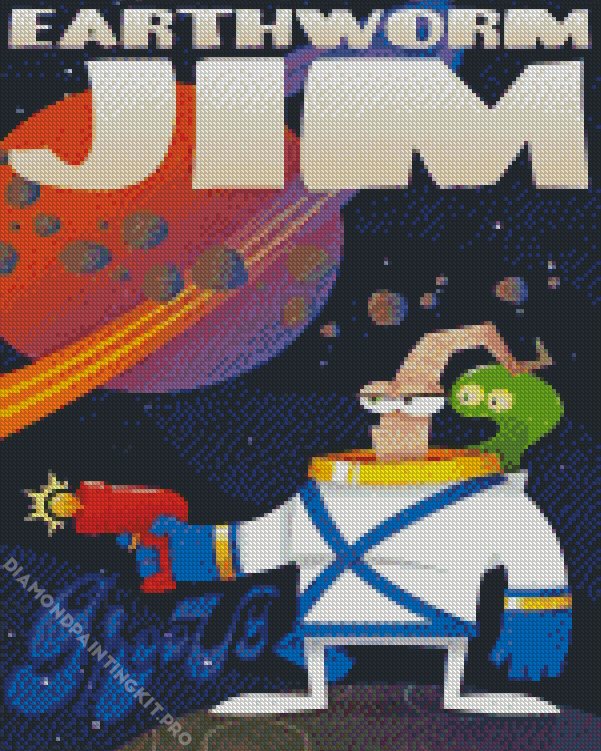 Earthworm Jim Poster Diamond Painting