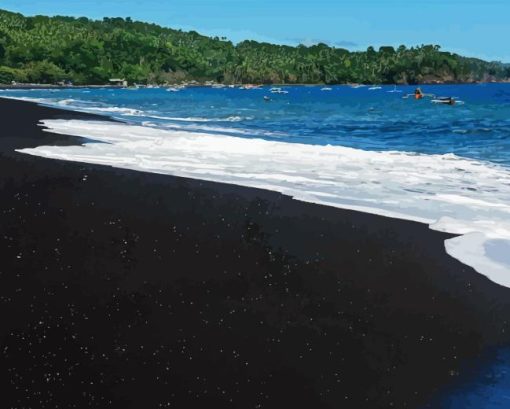 Black Sand Beach Diamond Painting