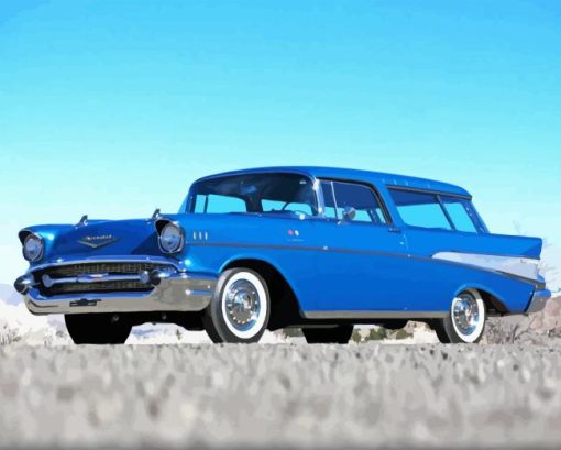 Blue 57 Chevy Diamond Painting