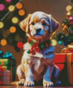 Christmas Puppy Diamond Painting