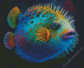 Colorful Pufferfish Diamond Painting