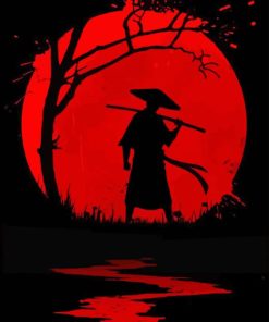 Red Moon Ninja Diamond Painting