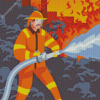 Fireman Fighting Fire Diamond Painting