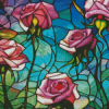 Rose With Stained Glass Diamond Painting