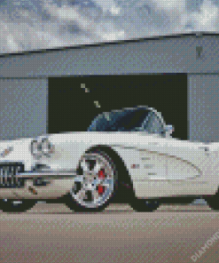 White 1960 Corvette Diamond Painting