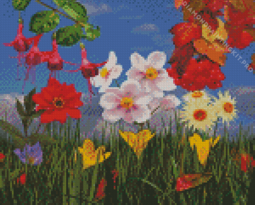 Floral Scene Diamond Painting