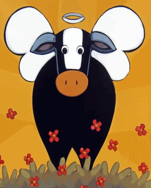 Folk Cow Diamond Painting
