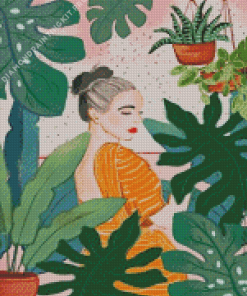 Plant Lady Diamond Painting