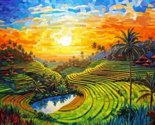 Sunrise Rice Terraces Diamond Painting