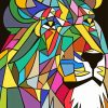 Geometric Cubism Lion Diamond Painting