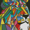 Geometric Cubism Lion Diamond Painting