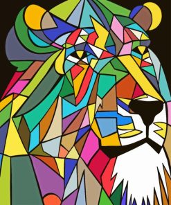 Geometric Cubism Lion Diamond Painting