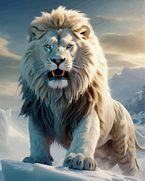 Giant Snow Lion Diamond Painting