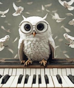 Owls Piano Diamond Painting