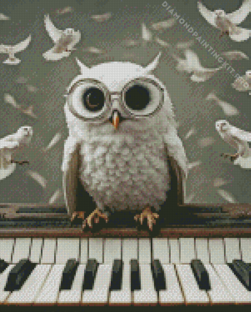 Owls Piano Diamond Painting