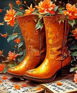 Vintage Cowgirl Boot Diamond Painting