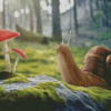 Mushroom and Snail Diamond Painting